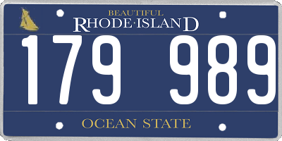 RI license plate 179989
