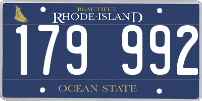 RI license plate 179992