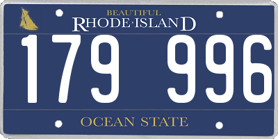 RI license plate 179996