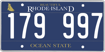 RI license plate 179997