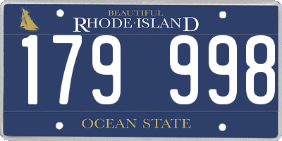 RI license plate 179998