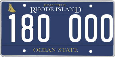 RI license plate 180000