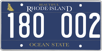 RI license plate 180002