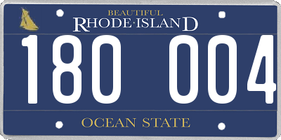 RI license plate 180004
