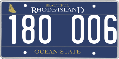 RI license plate 180006