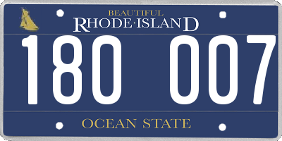 RI license plate 180007