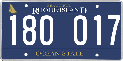 RI license plate 180017