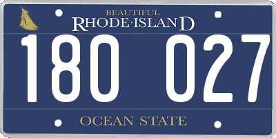RI license plate 180027