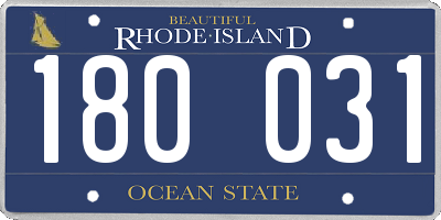 RI license plate 180031