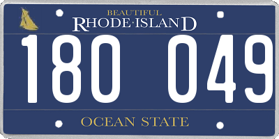 RI license plate 180049