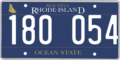 RI license plate 180054