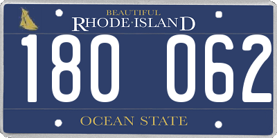 RI license plate 180062