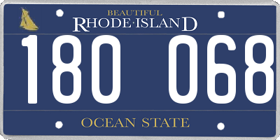 RI license plate 180068