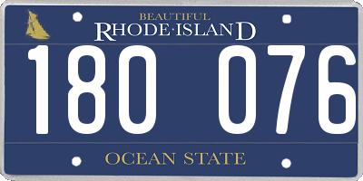 RI license plate 180076