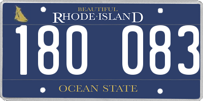 RI license plate 180083