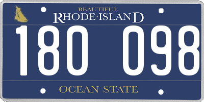RI license plate 180098