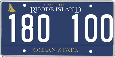 RI license plate 180100