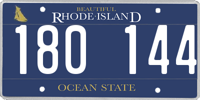 RI license plate 180144