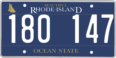 RI license plate 180147