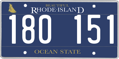 RI license plate 180151