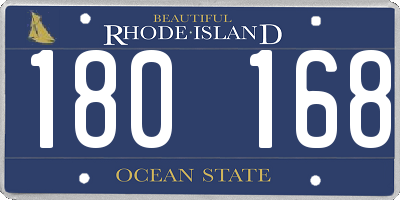 RI license plate 180168