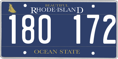 RI license plate 180172