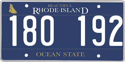 RI license plate 180192