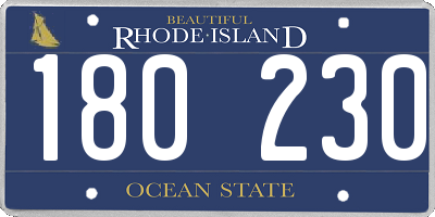 RI license plate 180230