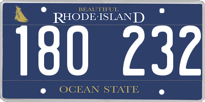 RI license plate 180232