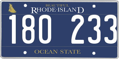RI license plate 180233
