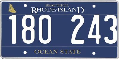 RI license plate 180243