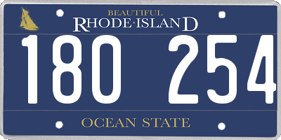 RI license plate 180254