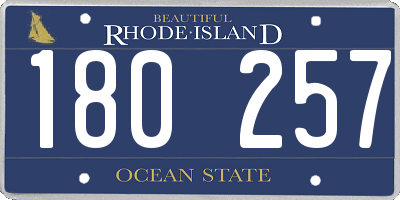 RI license plate 180257