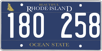RI license plate 180258