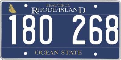 RI license plate 180268