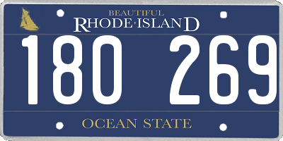 RI license plate 180269