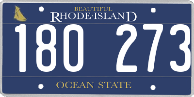 RI license plate 180273