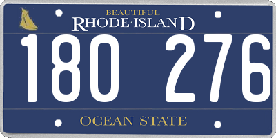 RI license plate 180276