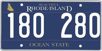 RI license plate 180280