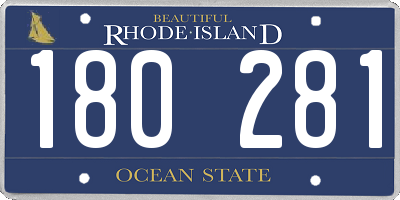 RI license plate 180281