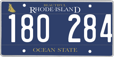 RI license plate 180284