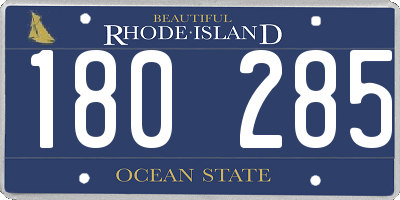 RI license plate 180285