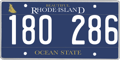 RI license plate 180286