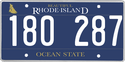 RI license plate 180287