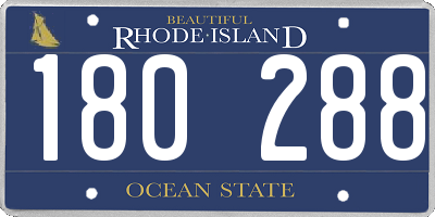 RI license plate 180288