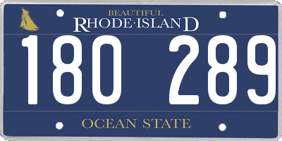 RI license plate 180289