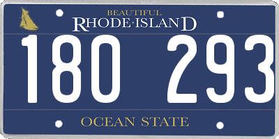 RI license plate 180293