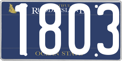RI license plate 1803