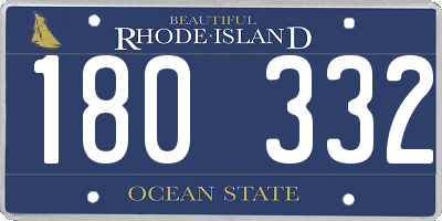 RI license plate 180332