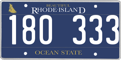 RI license plate 180333